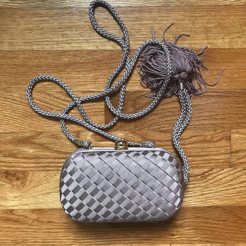 Vintage Gothic Victorian Steampunk 1920s 1930s Flapper Glam Brown Tassel Bag - Image 4