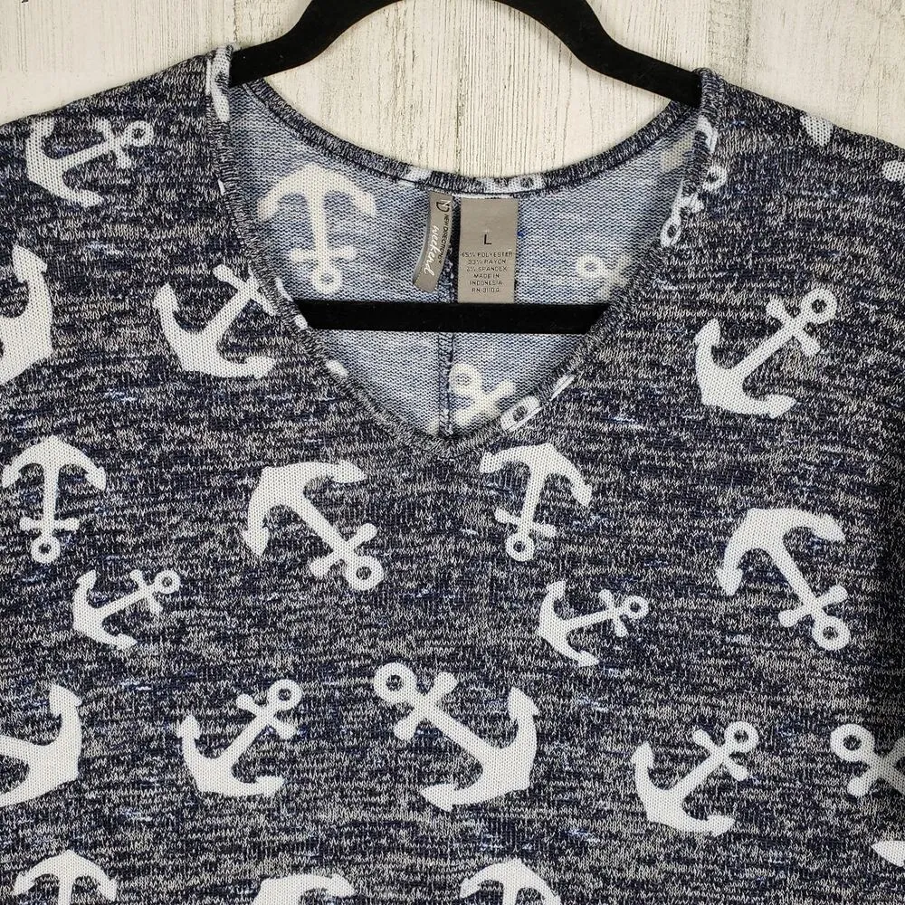 New Directions Weekend Anchor 3/4 Sleeve V - Image 2