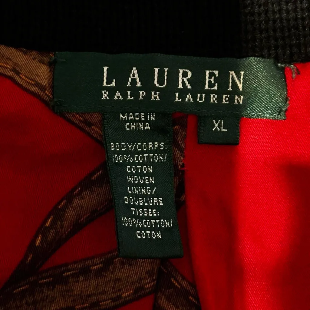 Lauren Ralph Lauren Women’s XL Black Peacoat Winter Jacket Cotton Preppy Style - Image 7