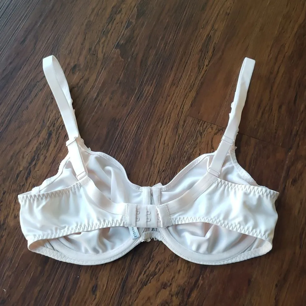 Simone Perele Elegant Baby Pink Chic Sexy Embroidered Trim Unlined Bra Size 34D - Image 4