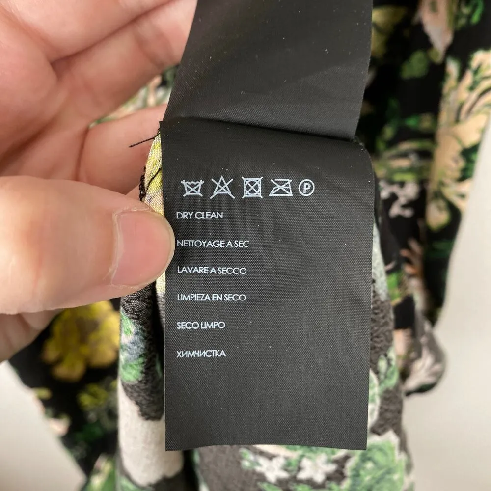 CLUB MONACO Gracella Dark Floral Midi Dress Garden Party Size 2 Feminine Flirty - Image 8