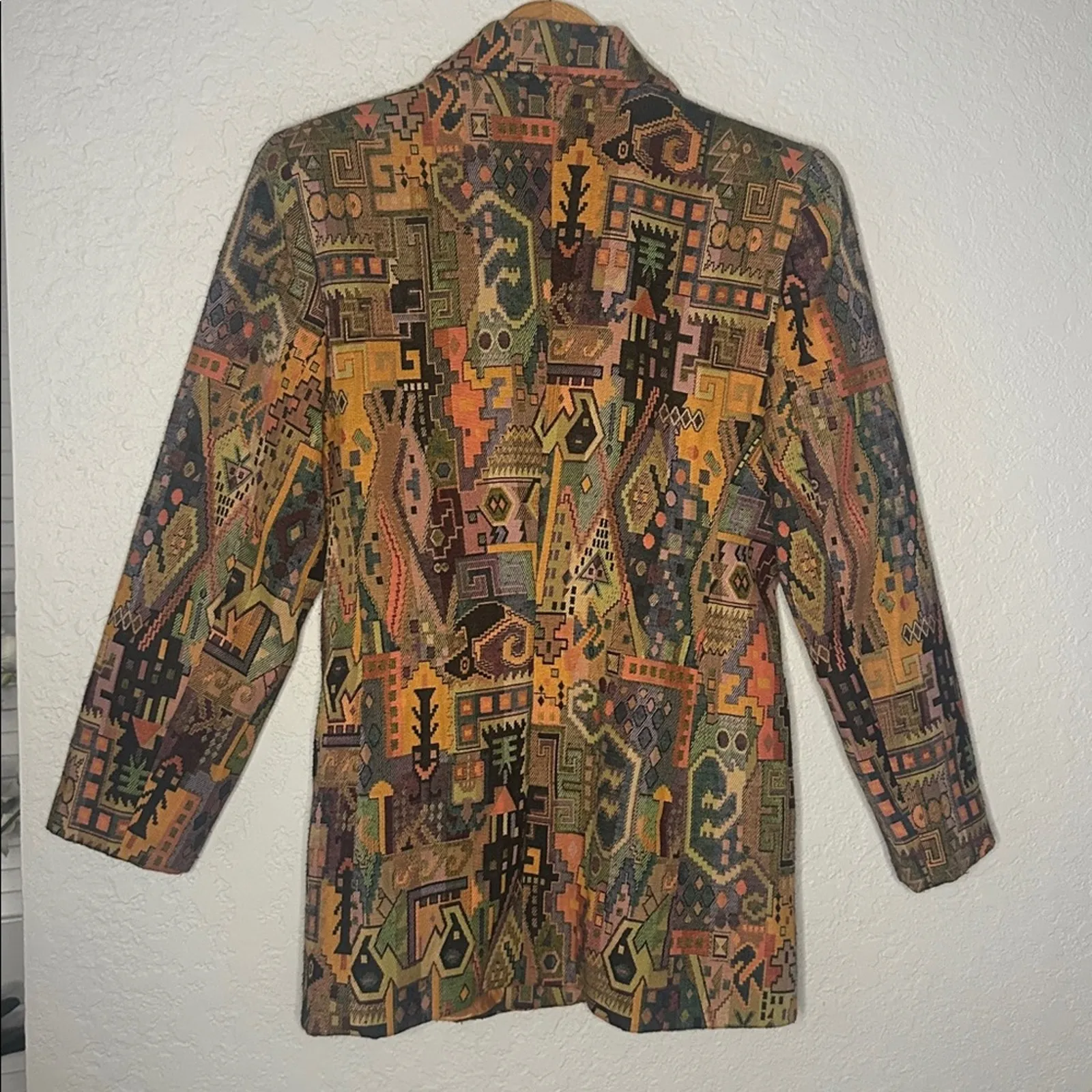 Vintage Etienne Aigner Tapestry Blazer Jacket Lined Artsy 90s Designer USA Made - Image 7