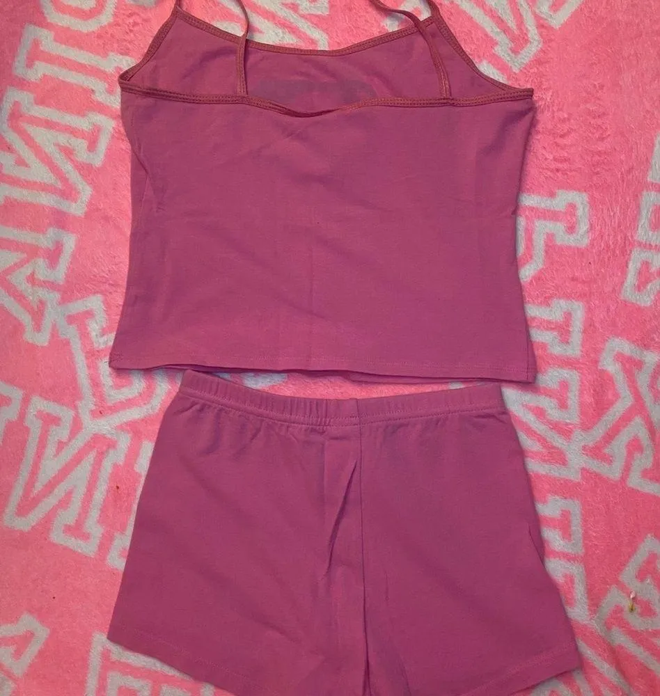 Superman tank and short sleep set Vintage early 2000s M Pink Size M - Image 9