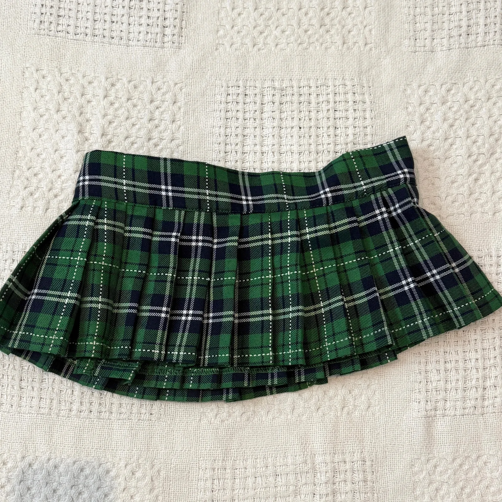 adult Teacher's Pet one size micro school girl costume skirt SK 2983 Green Size M - Image 6