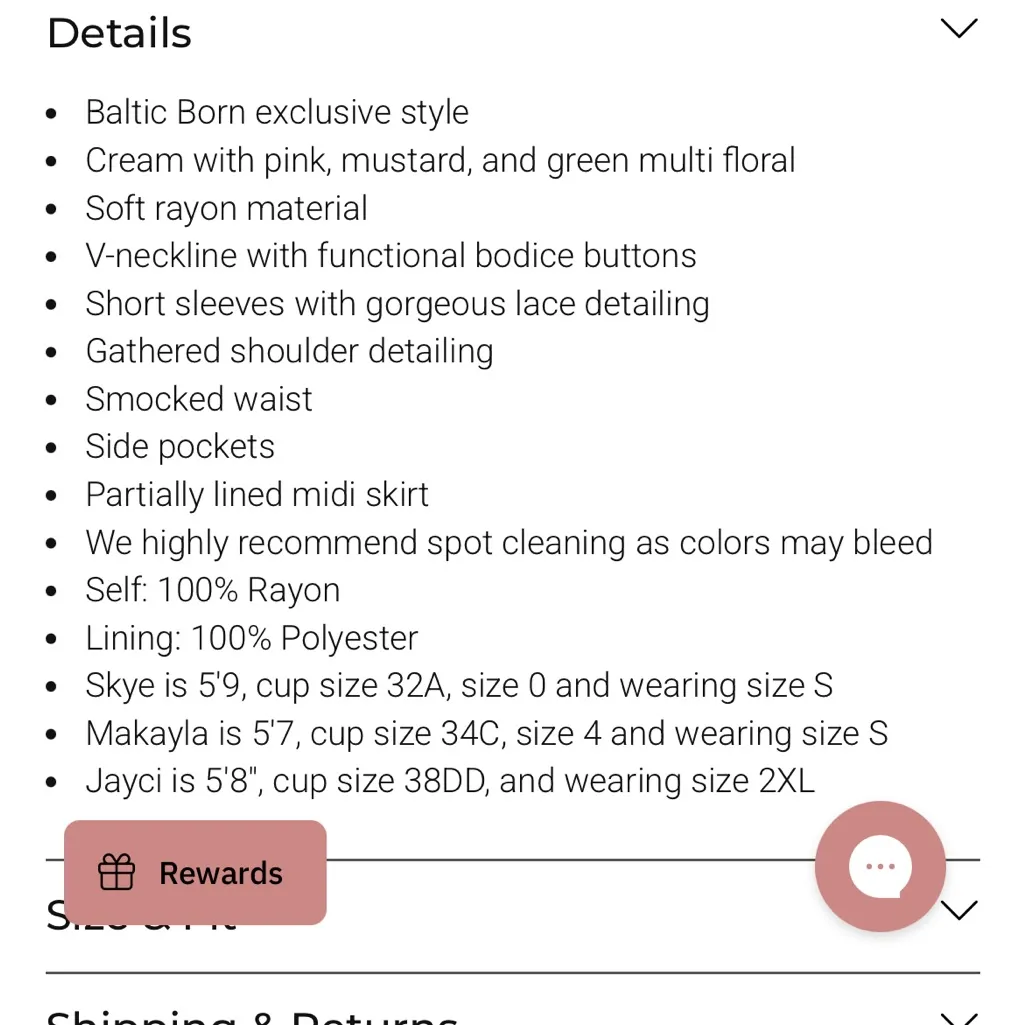 Baltic Born Aliyah Floral Midi Dress XS New With Tags - Image 3