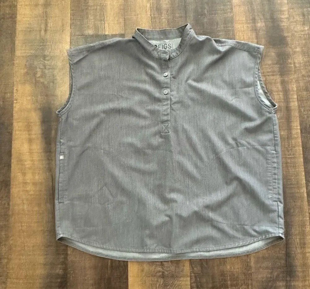 Figs Gray Rafaela Button Scrub Top Size XL - Image 8