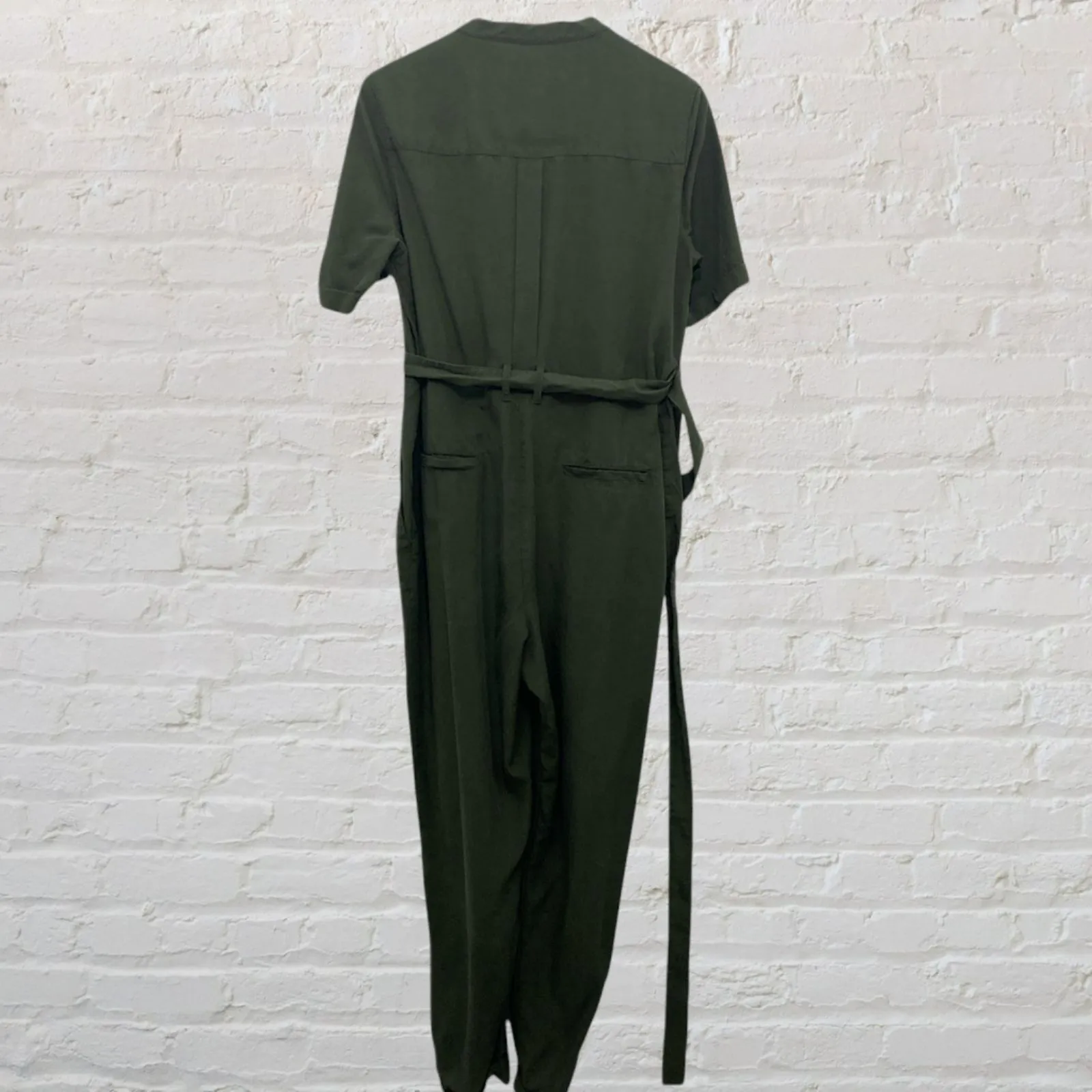 French Connection Trooper Tencel Olive Jumpsuit 8 - Image 4