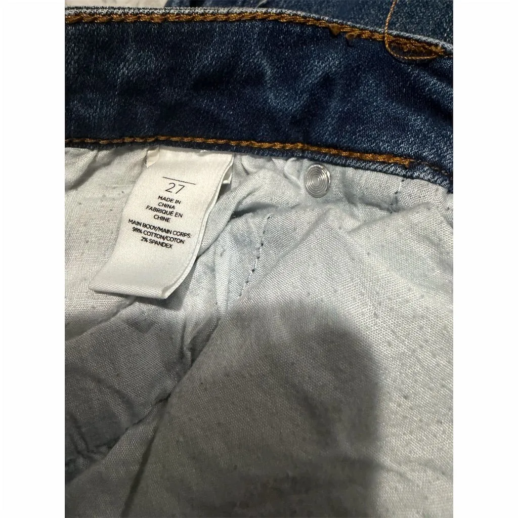 BP Women's Distressed Skinny Jeans Blue Size 27 Medium Wash - Image 3