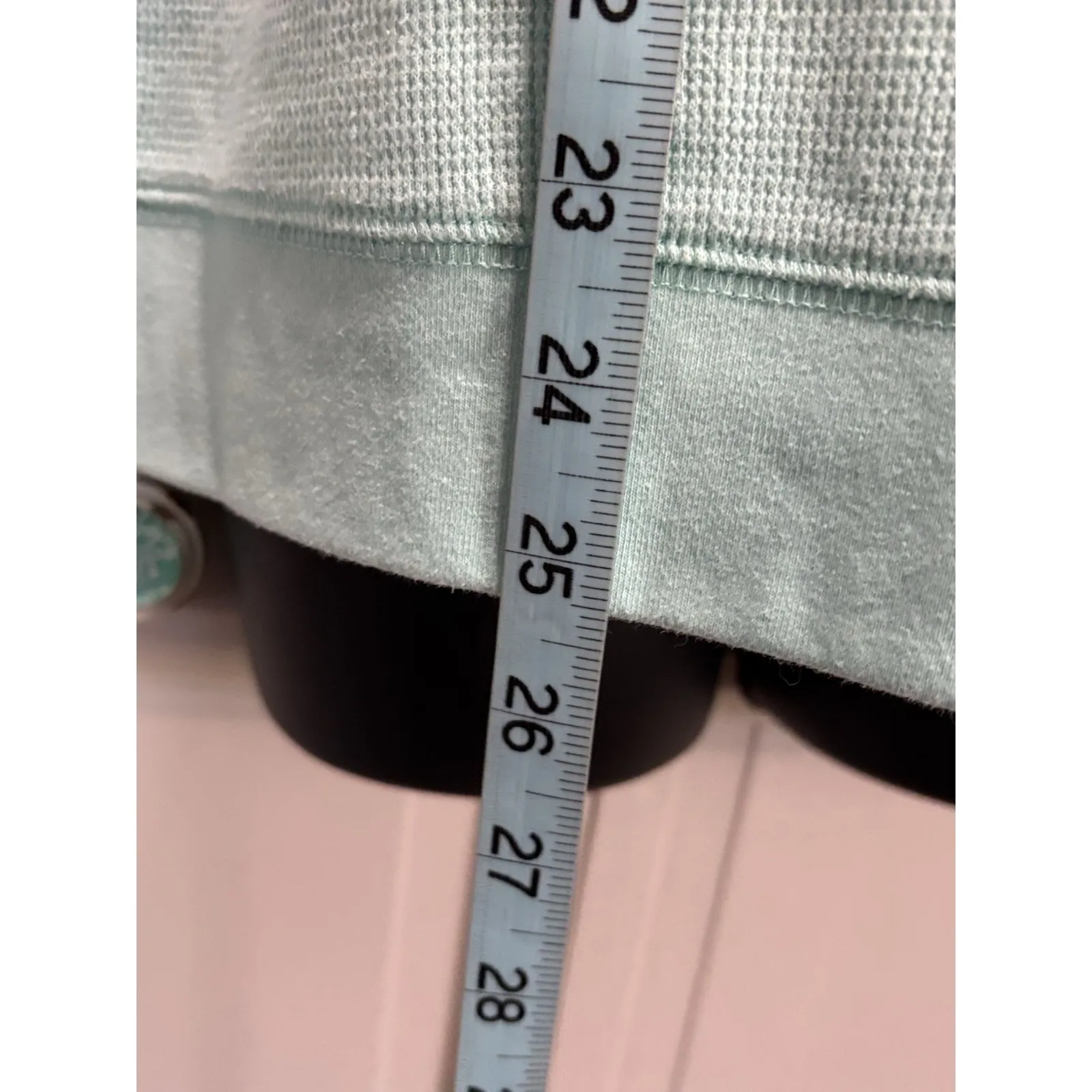 Splendid Tie Dye Peach/Teal‎ Long Sleeve Thermal Knit Top Size Medium Crew - Image 3