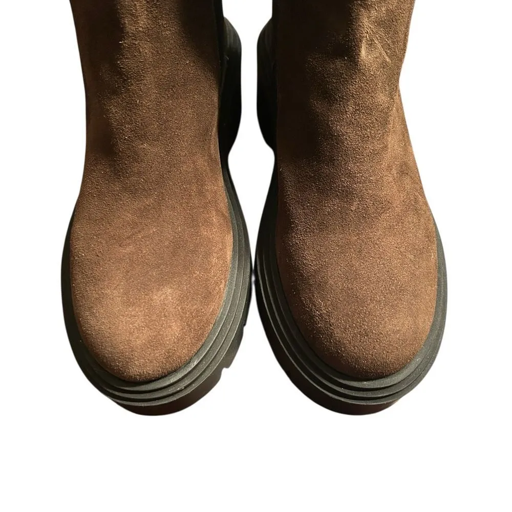 Steve Madden Brown Leather Platform Lug Boots(Size 9.5M) - Image 5