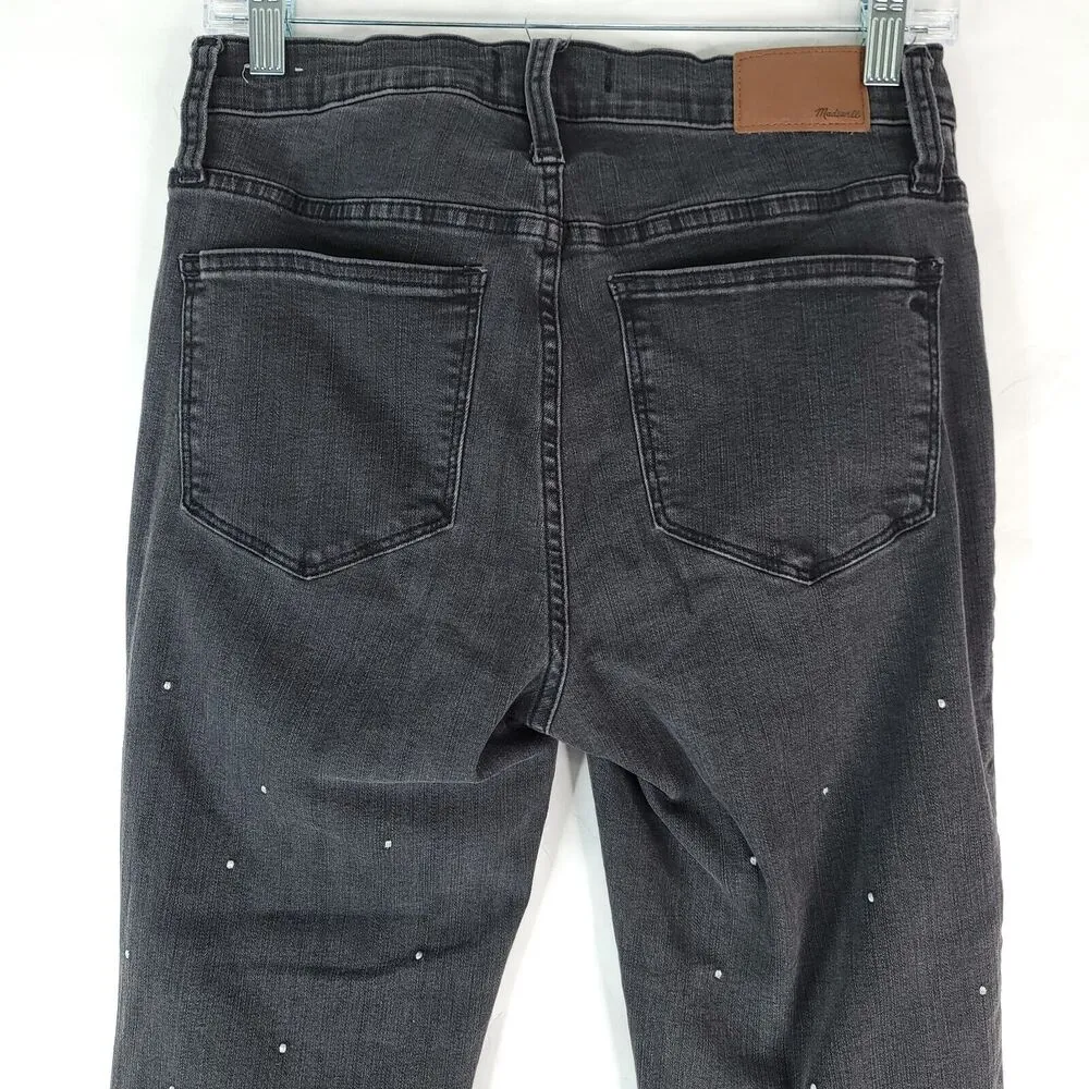 Madewell Jeans Womens 28 Black Scattered Metallic Dot Cali Demi Boot  K2484 - Image 4