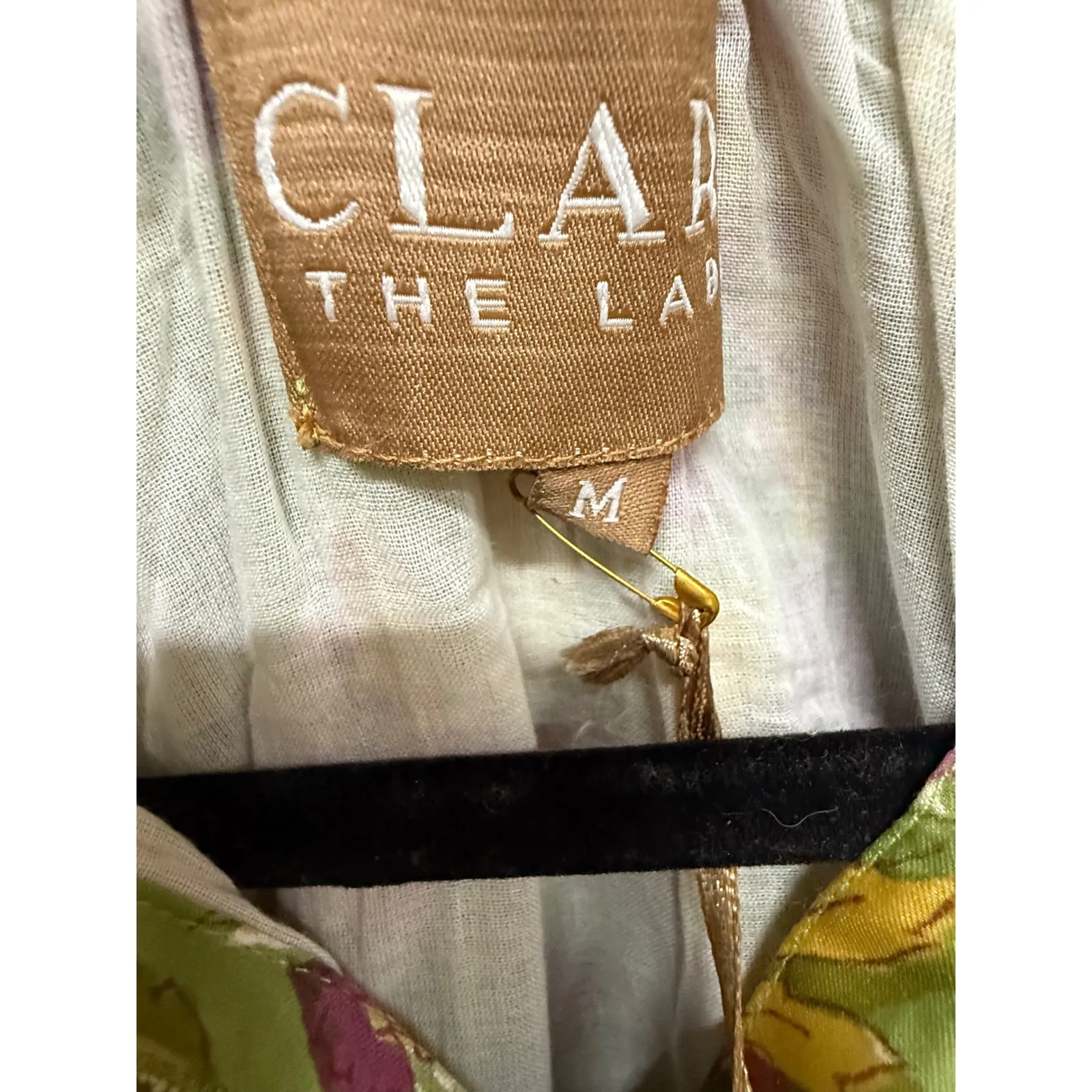 Clara The Label Blouse Size Medium NWT Green Floral Boho Cotton Blend Top - Image 6