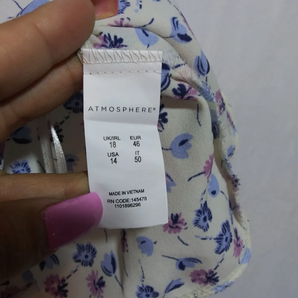 Atmosphere Ditsy Floral Print Spaghetti Strap Tank Top Casual Size 14 - Image 5