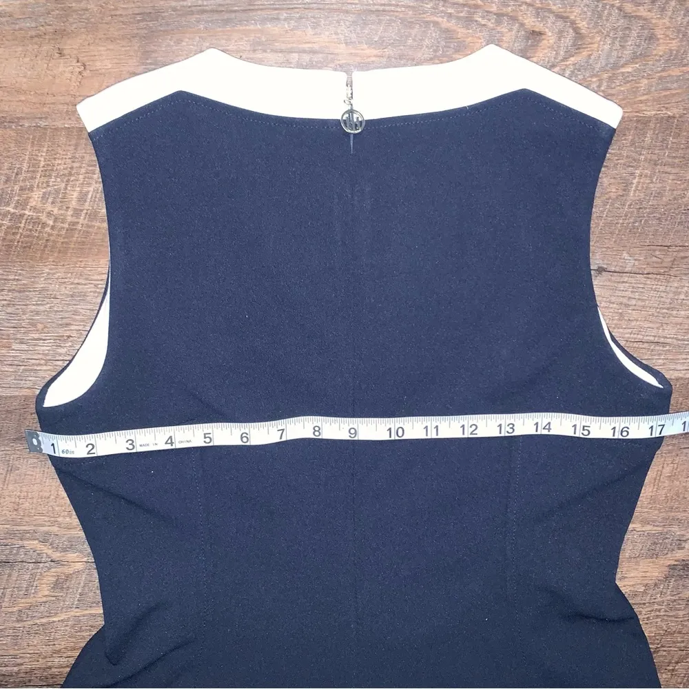 Tommy Hilfiger Womens Colorblocked Fit & Flare Dress Round Neckline Size 8 - Image 8