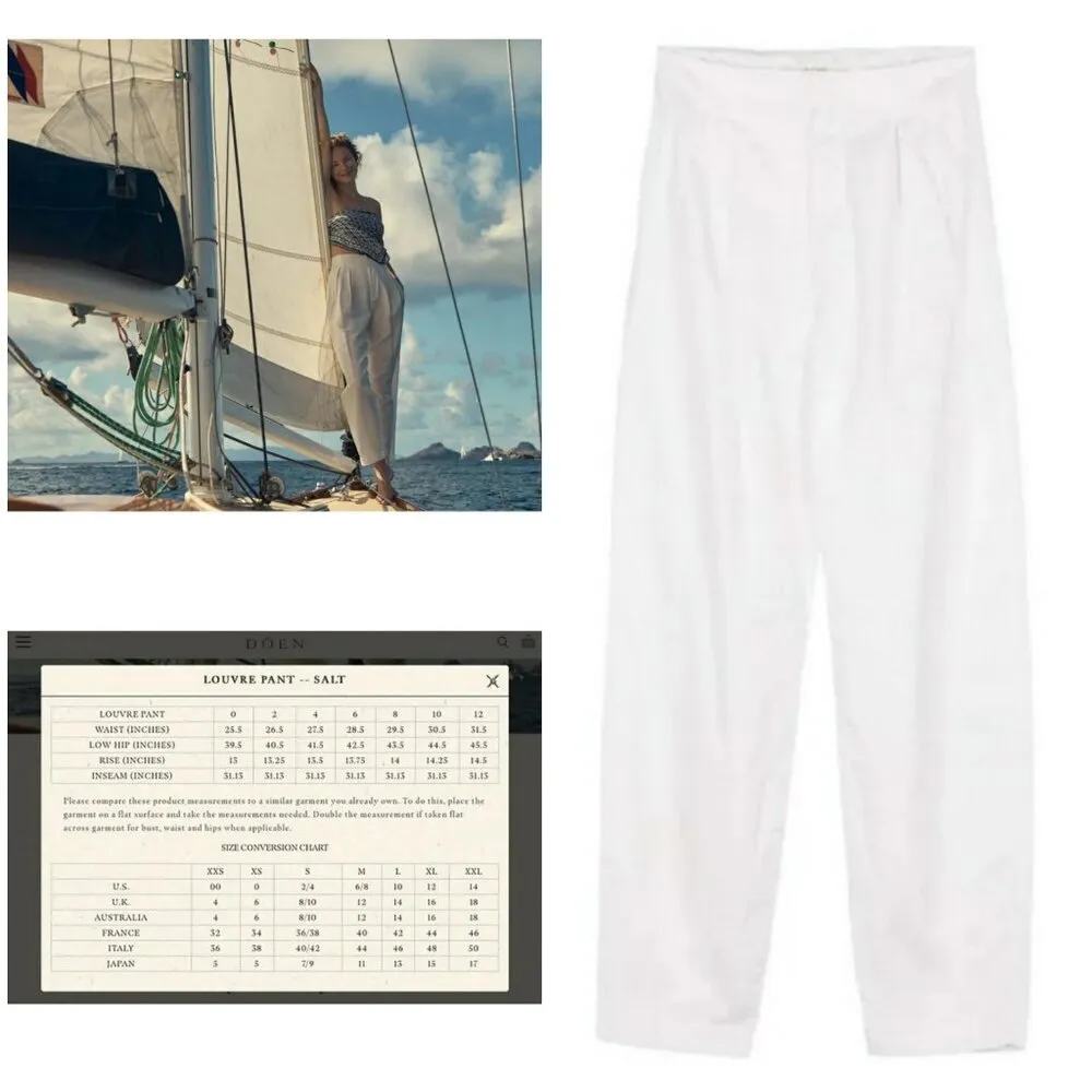 💕DOEN💕 Louvre Pant ~ High Waisted Pleated Ankle Pants Salt White 8 NWT - Image 11