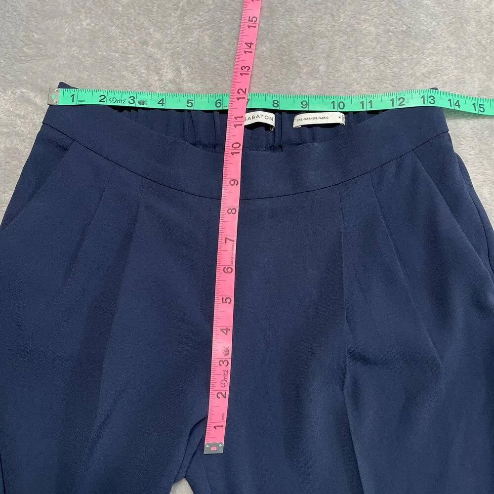 Babaton Pants 4 Blue Cohen Japanese Trouser Career Work Office Elastic Waist - Image 5