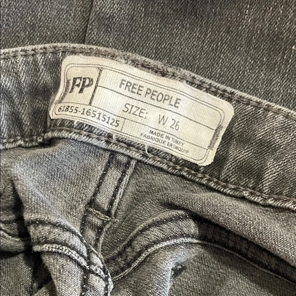 Free People Women's Gray Streetwear Straight Leg Jeans - Image 5