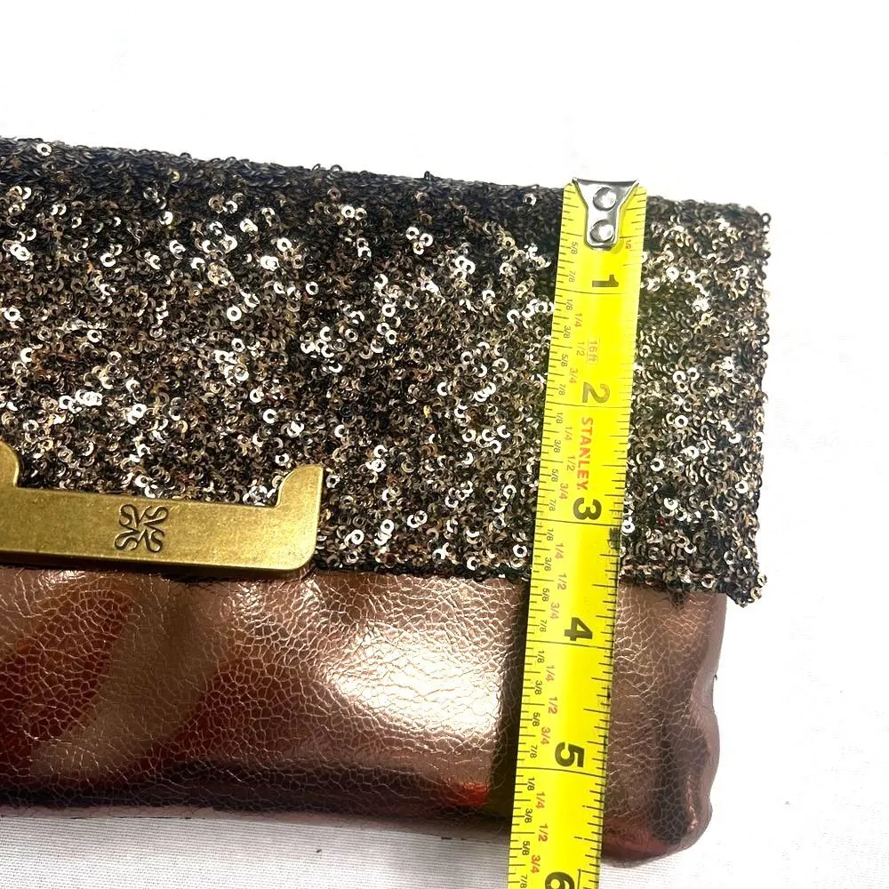 Simply Vera Metallic Bronze/Sequin Clutch/Shoulder Bag - Image 13