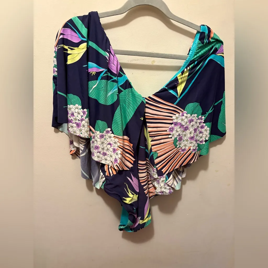 TRINA‎ TURK Seychelles Flutter Sleeve One Piece Swimsuit size 10 - Image 10