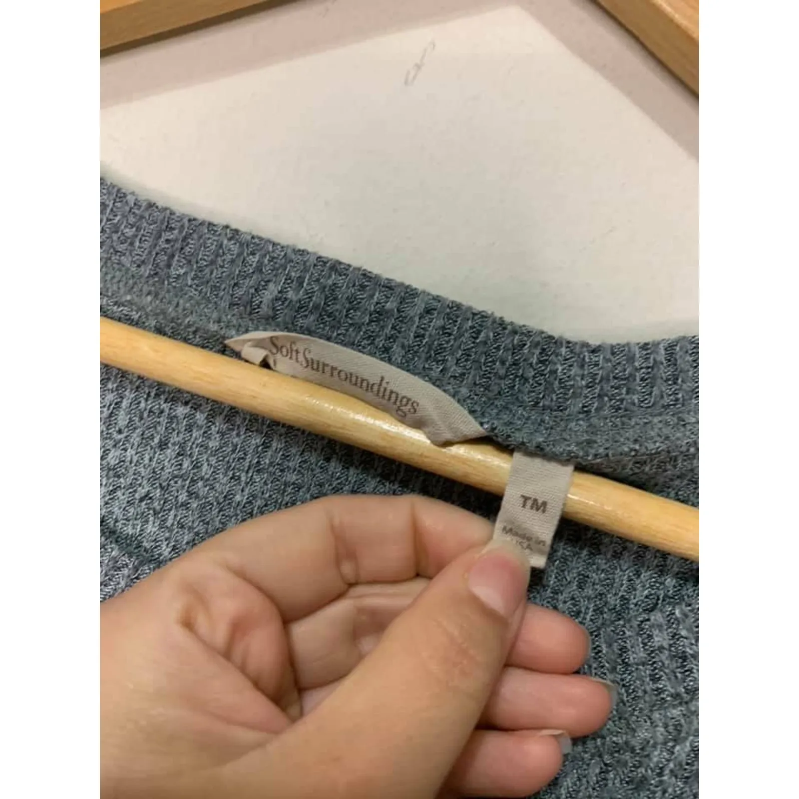 Soft Surroundings Teal‎ Heathered Long Sleeve Sweater Size Tall Medium - Image 4