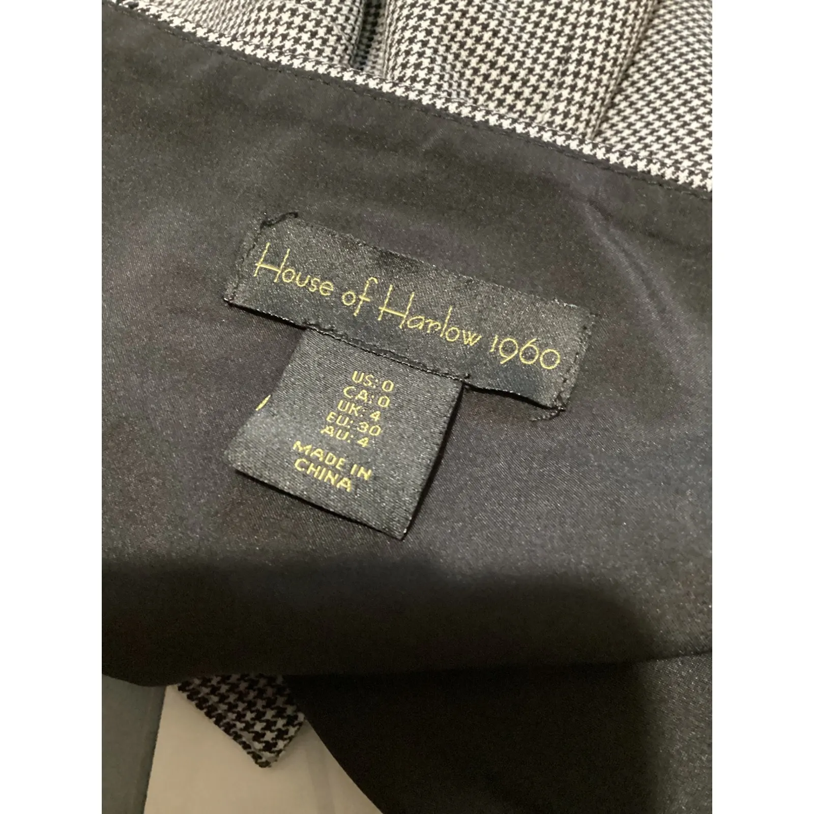 House of Harlow 1960 Gingham Square Neck Cropped Jacket Blazer Womens Size 0 Black - Image 5