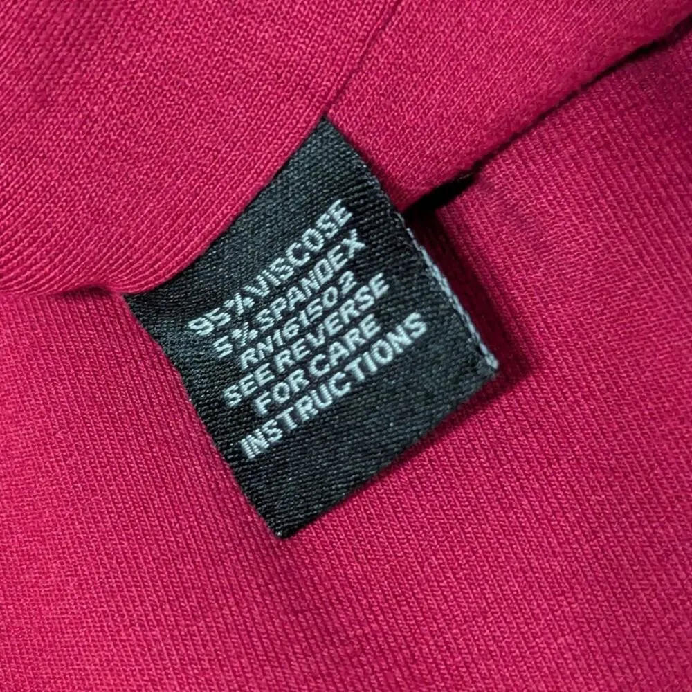 J Peterman Secret Keeper Dress Red Lipstick Long Sleeve Ruched Knit Stretch Size M - Image 5