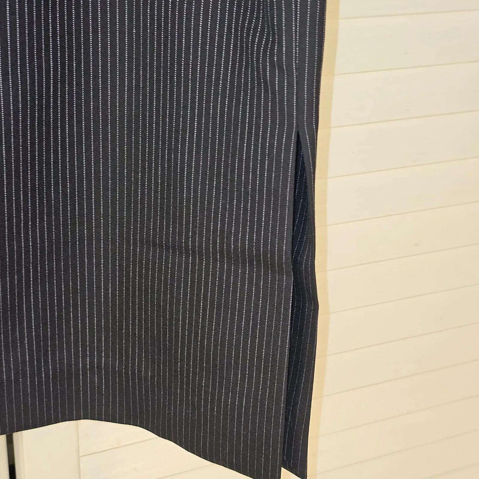 NWT Brooks Brothers Womens Black Stripe Side Slit Wool Blend Pencil‎ Skirt 8 - Image 3