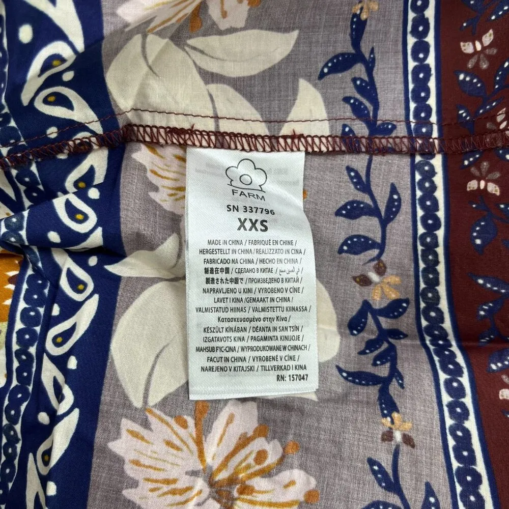 NWOT Farm Rio Ainika Chill Mini Dress Floral Womens Sz XXS Puff sleeves ruffle - Image 11