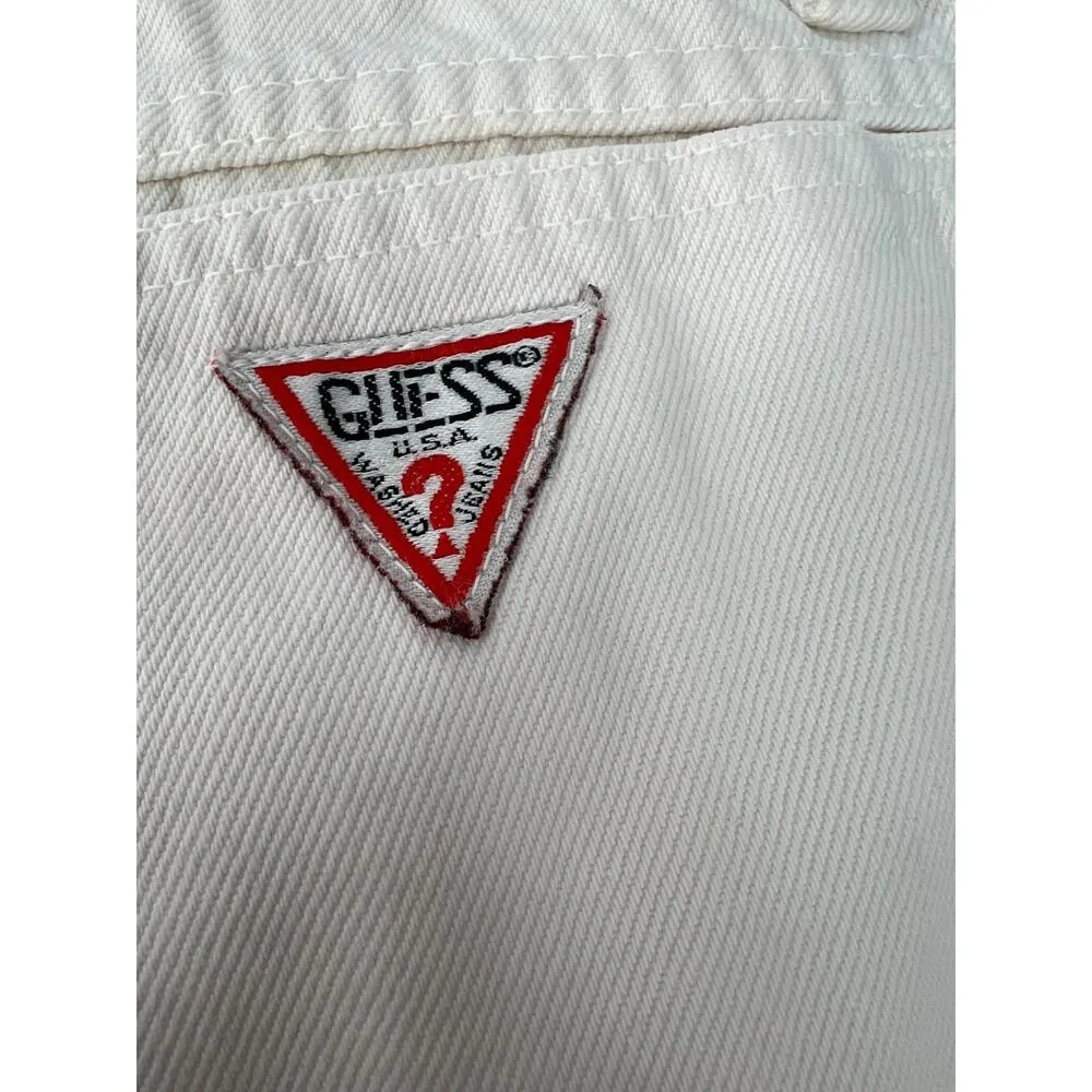 Vintage 80's Guess By Georges Marciano Women's 28 Jean White Denim Zip Ankle - Image 7
