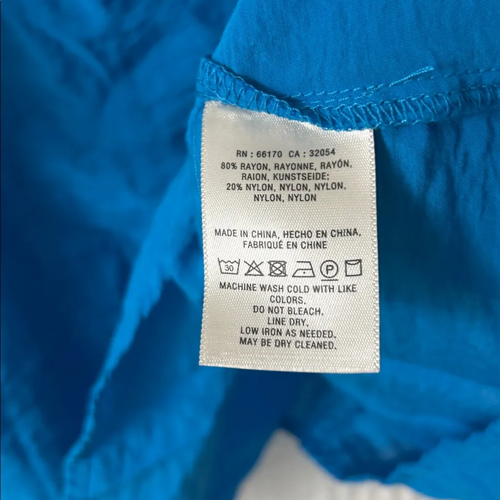 Anthropologie Maeve Mandalay Blue Cold Shoulder Tank Top Large - Image 5