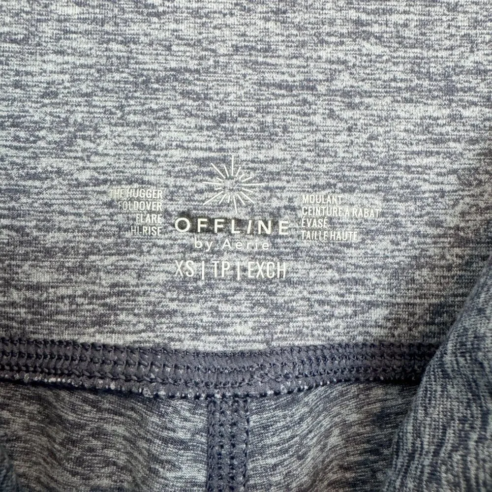 Aerie Offline The Hugger Flare Leg Foldover Yoga Loungewear Pants‎ Blue Size XS - Image 7