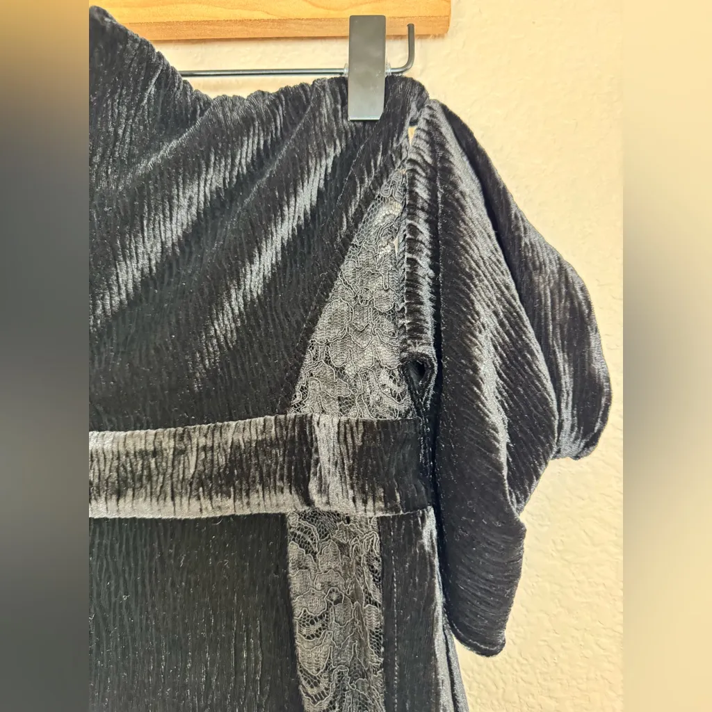 H:ours Anis Velvet Lace Strapless Mini Dress in Black Noir size Small $170 - Image 8