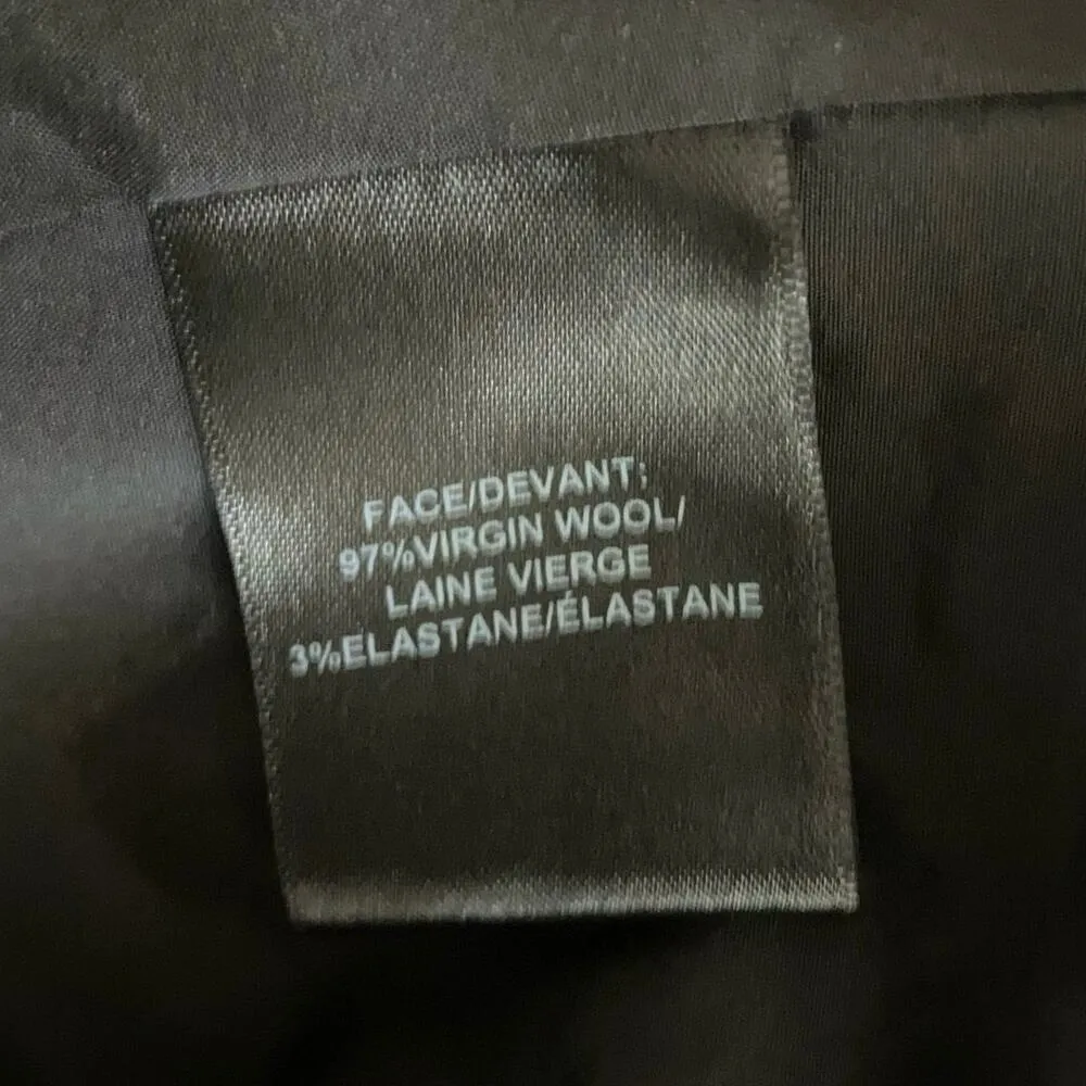 Lafayette 148 New York Size M Wool Blend Open Front Jacket Black Minimalist - Image 6