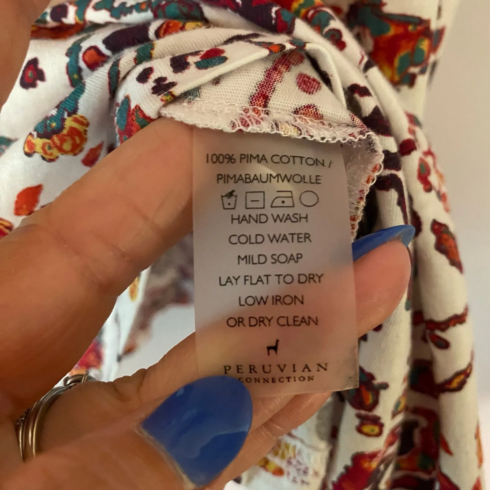 Peruvian Connection Multicolor Paisley Abstract 3/4 Sleeve Top Women's size XL - Image 10