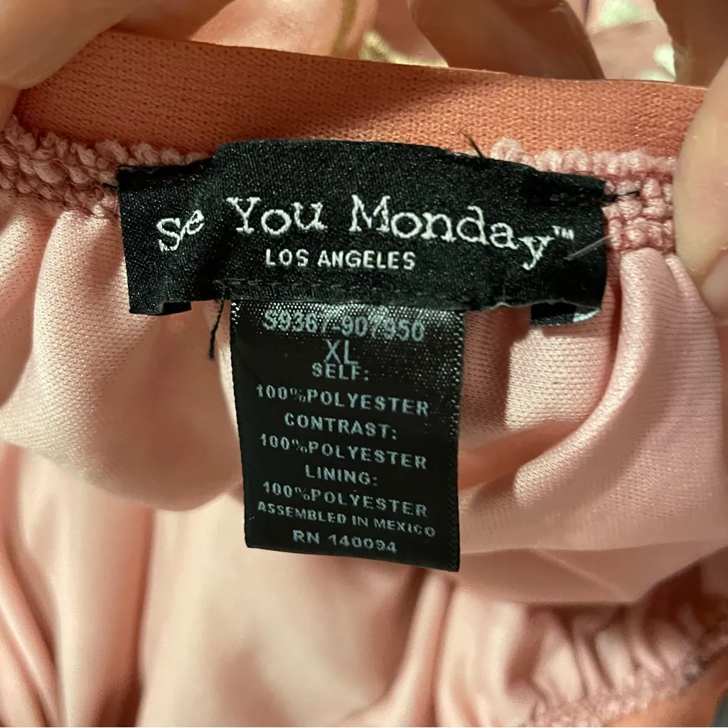 Cute petal pink tulle embroidered elastic waist floral skirt coquette fairy - Image 5