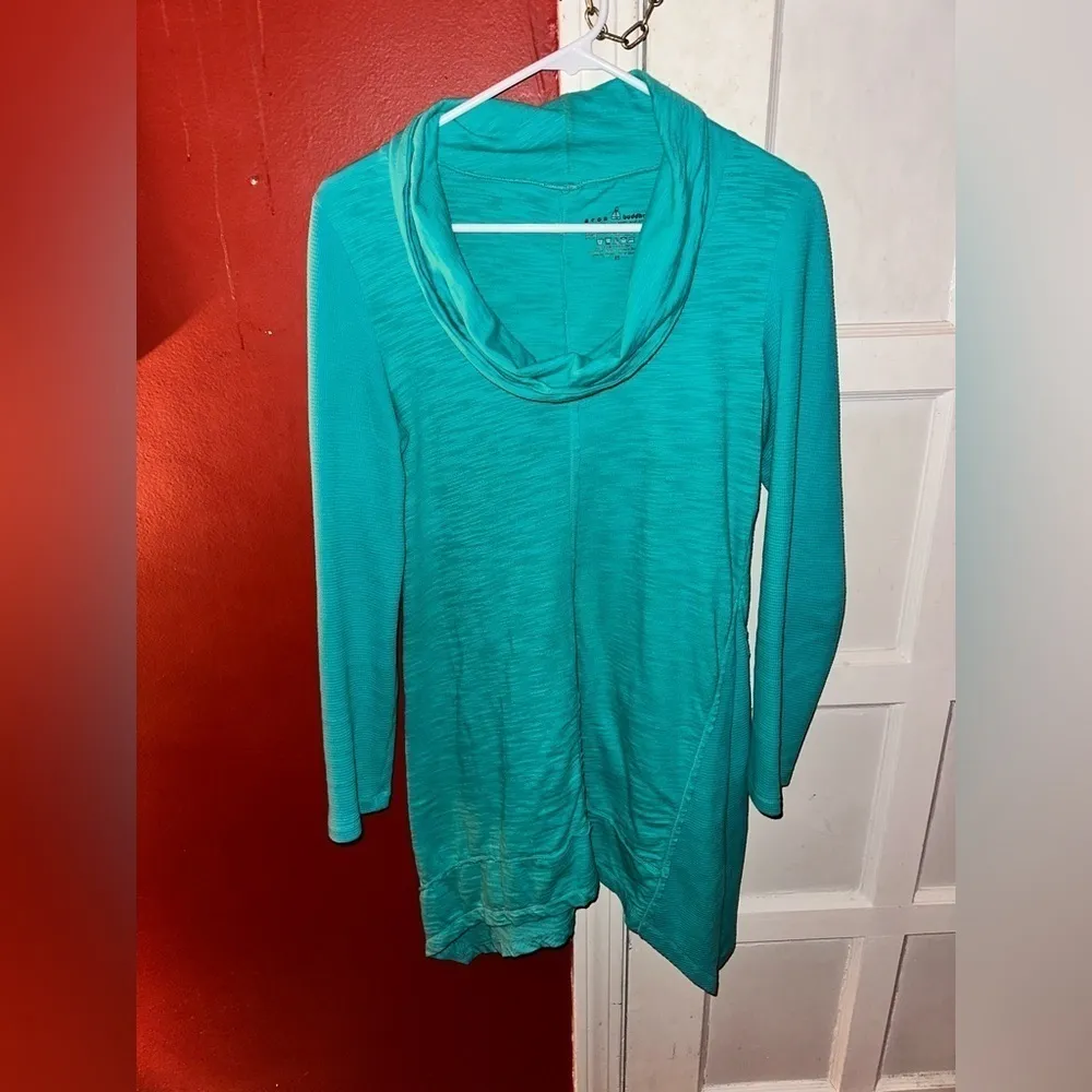 Neon Buddha Teal Green Cowlneck Tunic Hoodie Size XS - Image 10