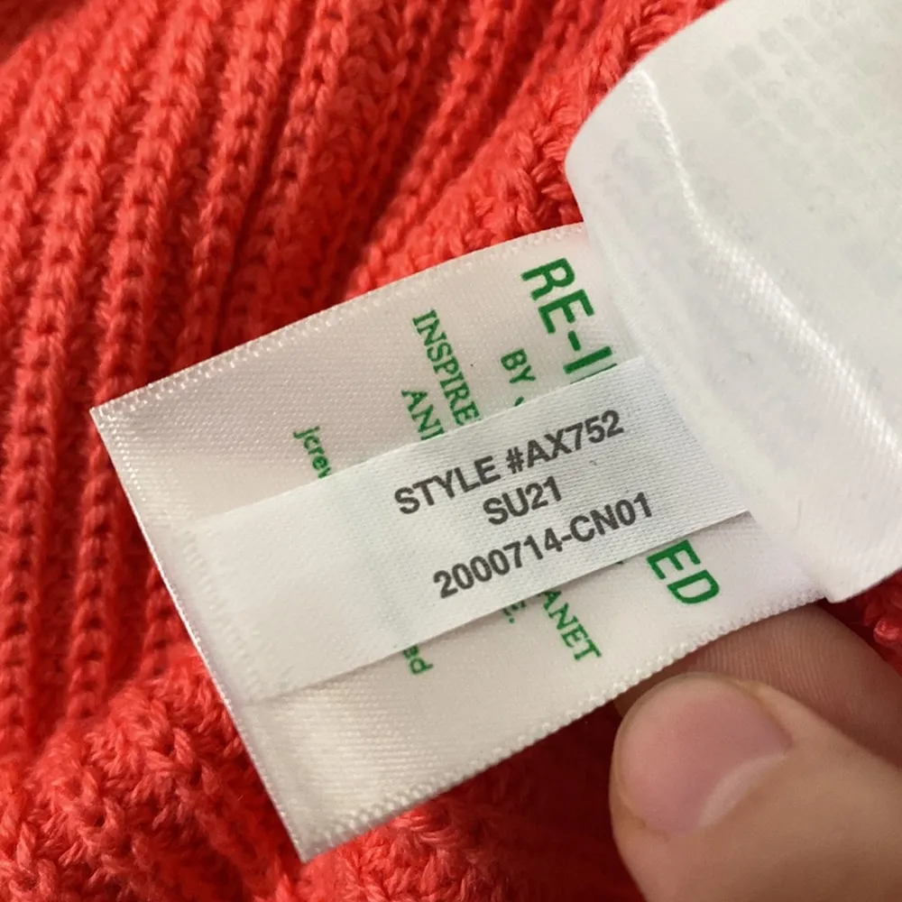 J Crew chunky V-neck cotton cashmere blend cardigan sweater in poppy size XXS - Image 12