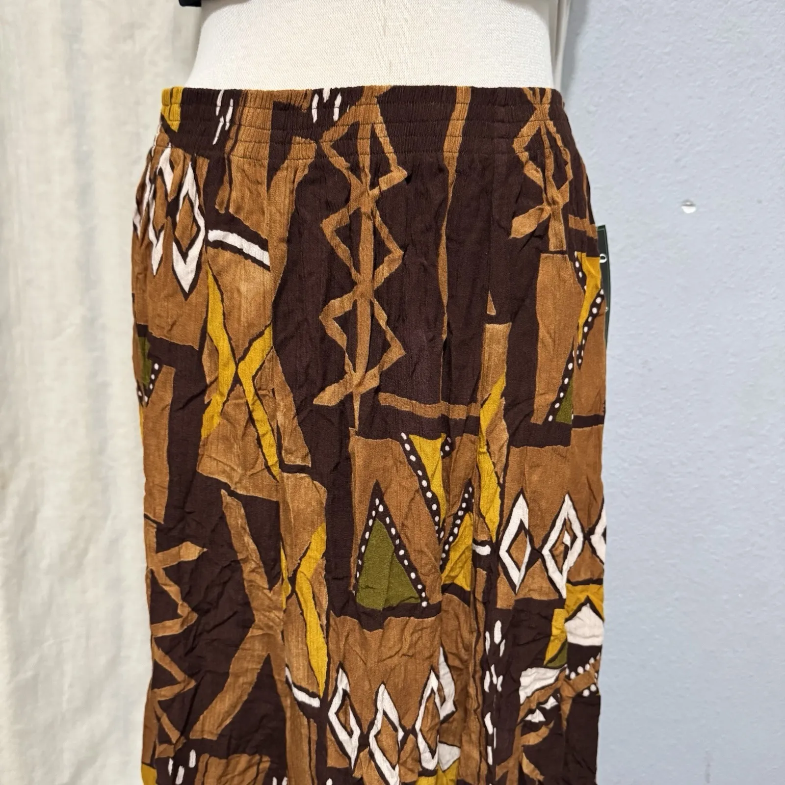 Jennifer Lauren Women Boho Brown Fairy Elastic band Hippie Maxi African Skirt 1X - Image 4