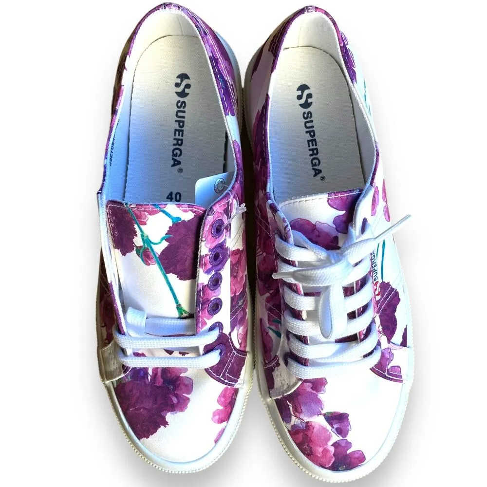 Superga Fantasia Collection Purple Floral Low Top Summer Sneakers Women's US 9 - Image 7