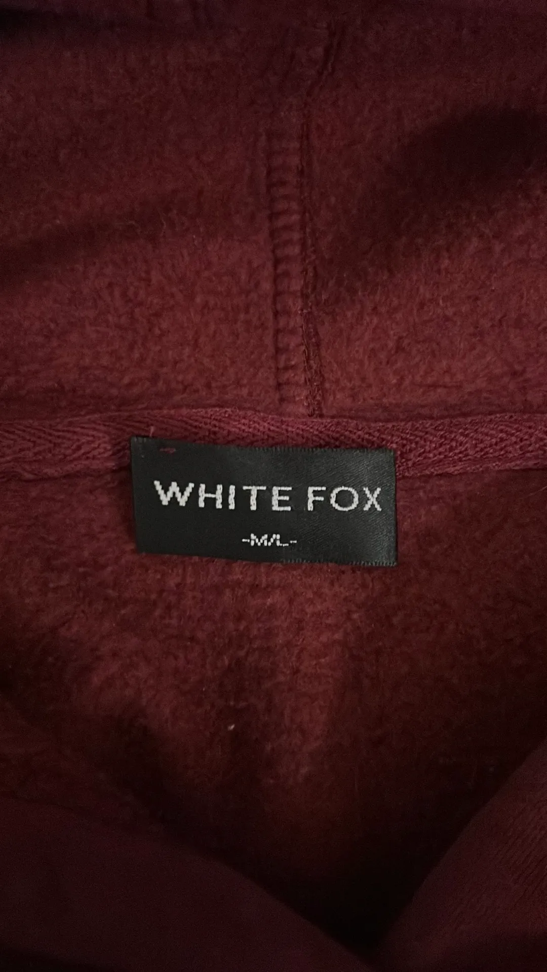 White Fox Capsule 9 Star Of The Moment Oversized Hoodie Burgundy - Image 6