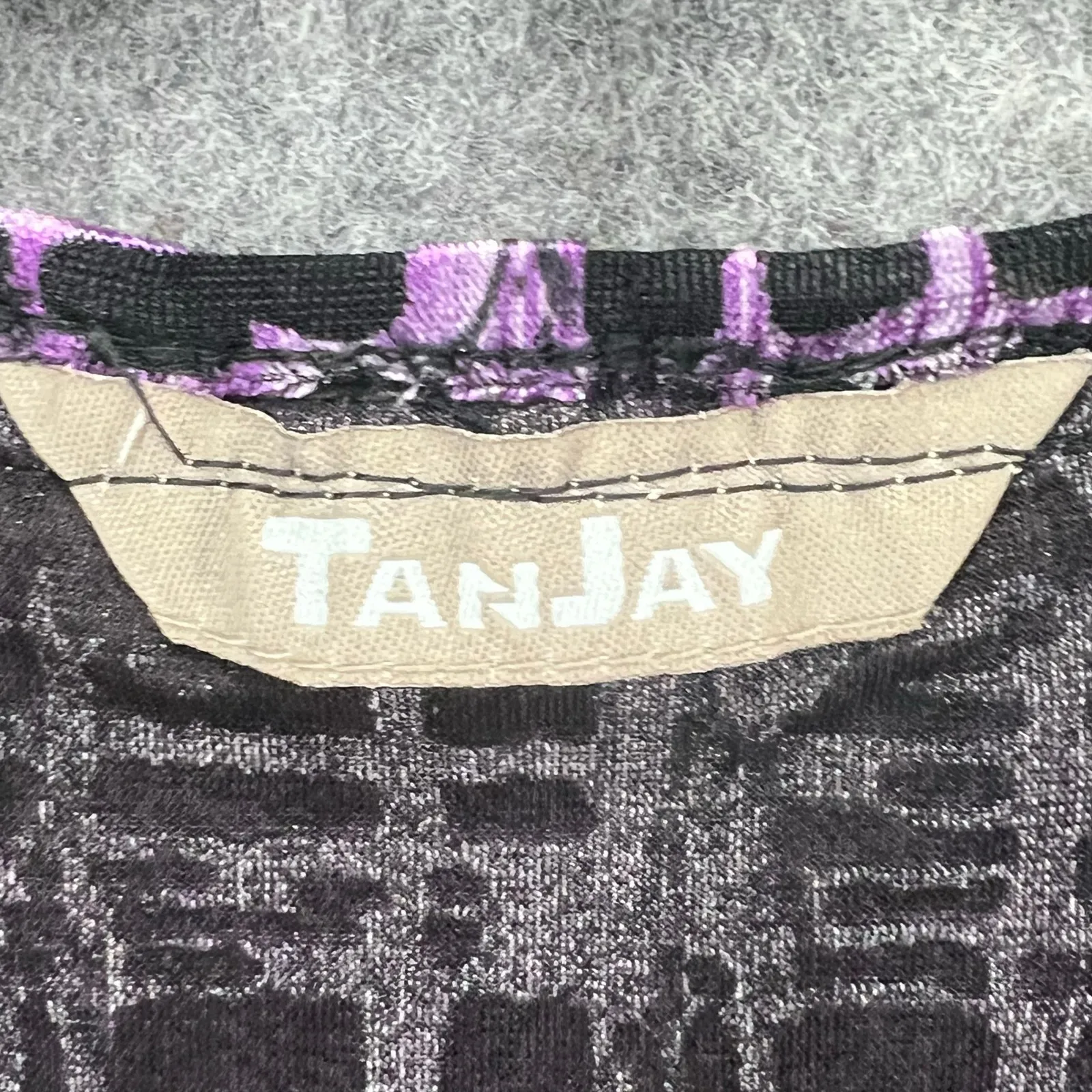 Tan Jay Velvet Burnout Tank Top Womens M Purple Black Lace Whimsygoth Vintage Size M - Image 10