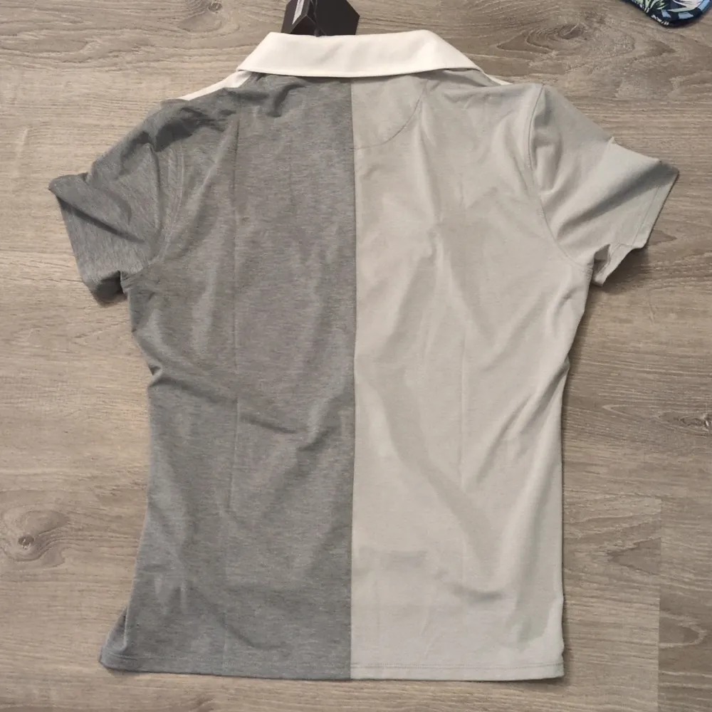 G/fore Colour Block V Melange Tech Jersey Golf Polo 2023 size XL Gray - Image 8