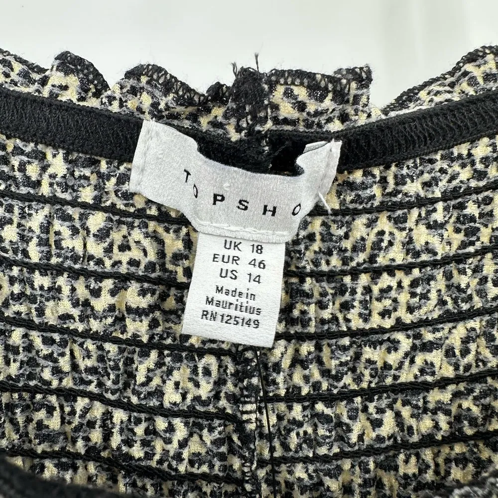 Topshop size 14 sleeveless mini dress new with tags smocked bodice leopard print - Image 5