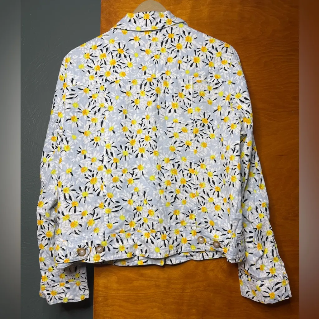 Cynthia Rowley Daisy Embroidered Denim Jacket Women’s Size L - Image 3