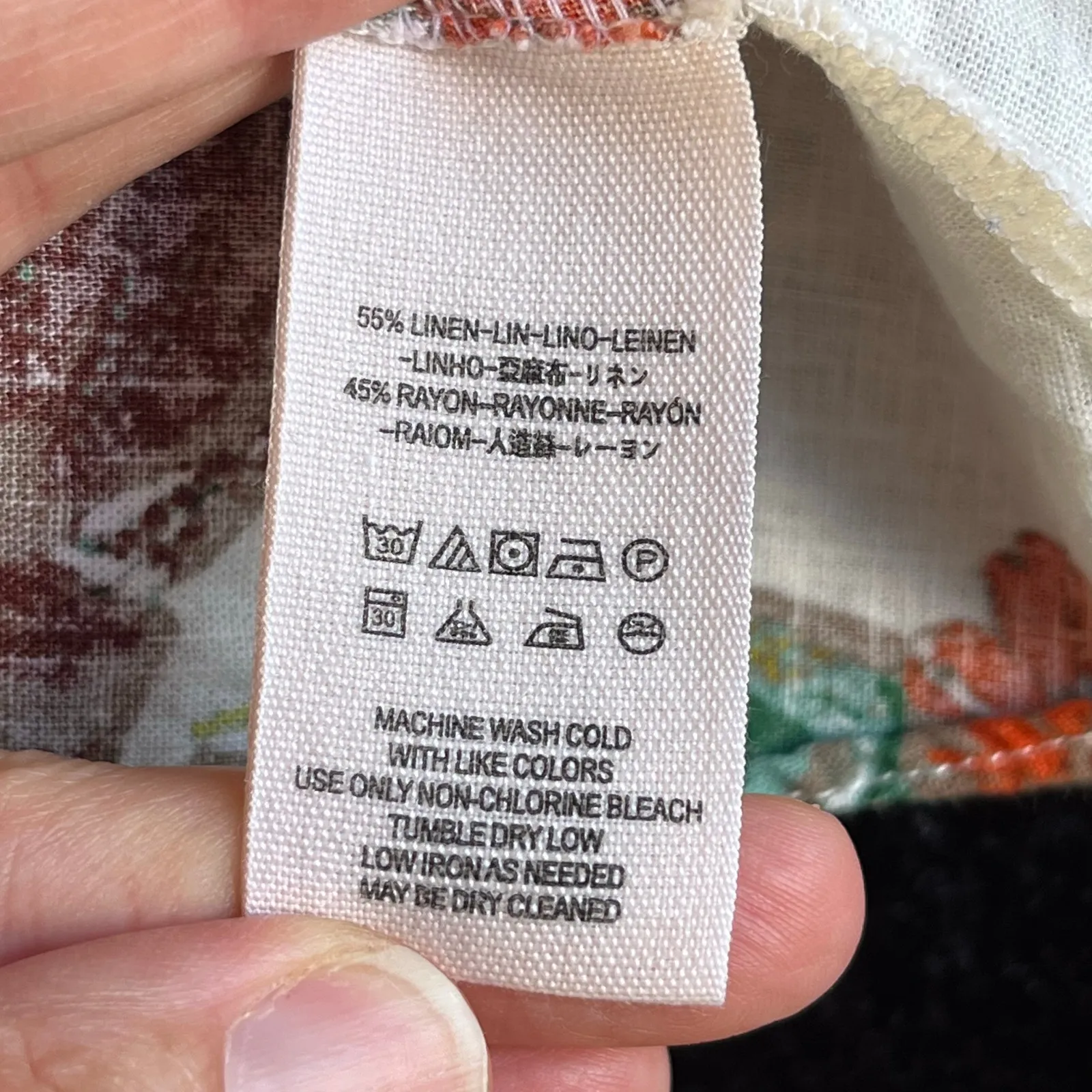 Free People Summer In Tulum Tunic Top White Floral Linen Blend Size XS - Image 8