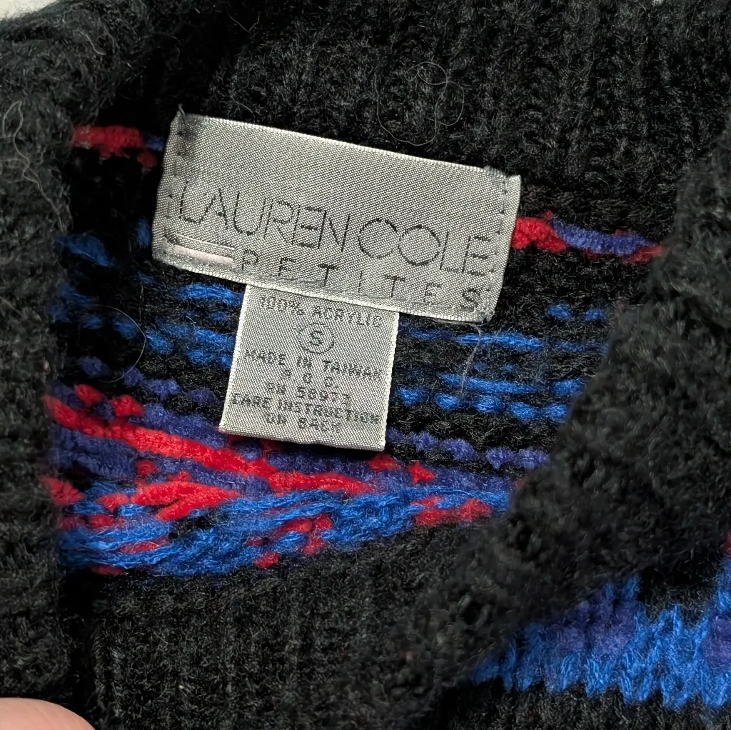 Lauren Cole Petites Vintage Collegiate Navy Double Breasted Sweater Vest Medium Blue - Image 6