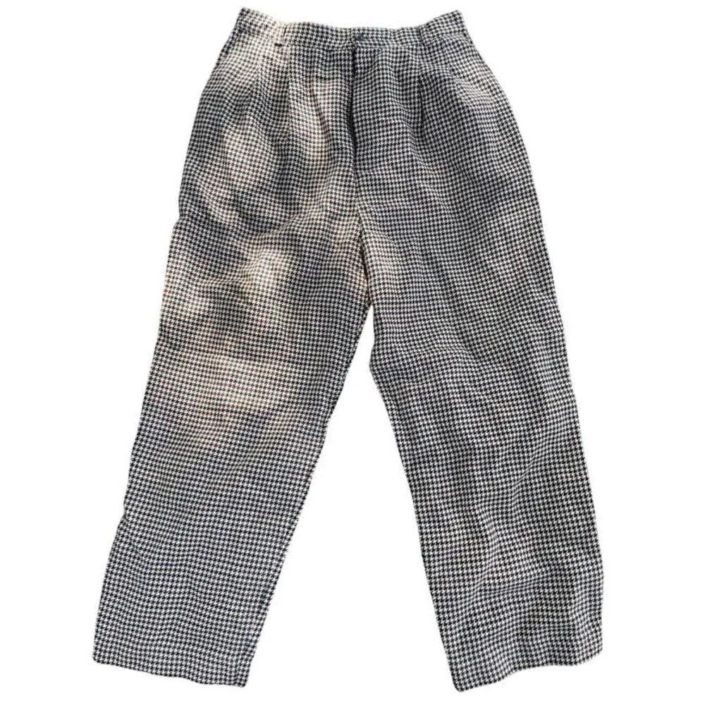 Vintage Orvis Houndstooth Wide Leg Trouser Pants Slacks 30” Waist - Image 2