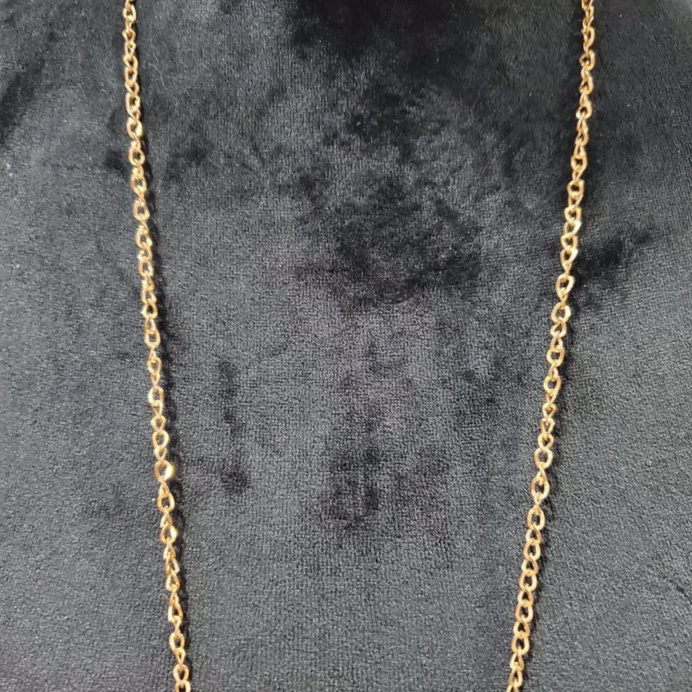 Womens Pink Semicircle Stone Kallaite Malachite Metal Tassels Pendant Necklace - Image 3