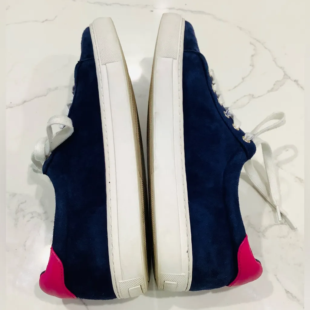 Cute comfy genuine suede leather loafers 💙💜 Pink Size 9.5 - Image 2