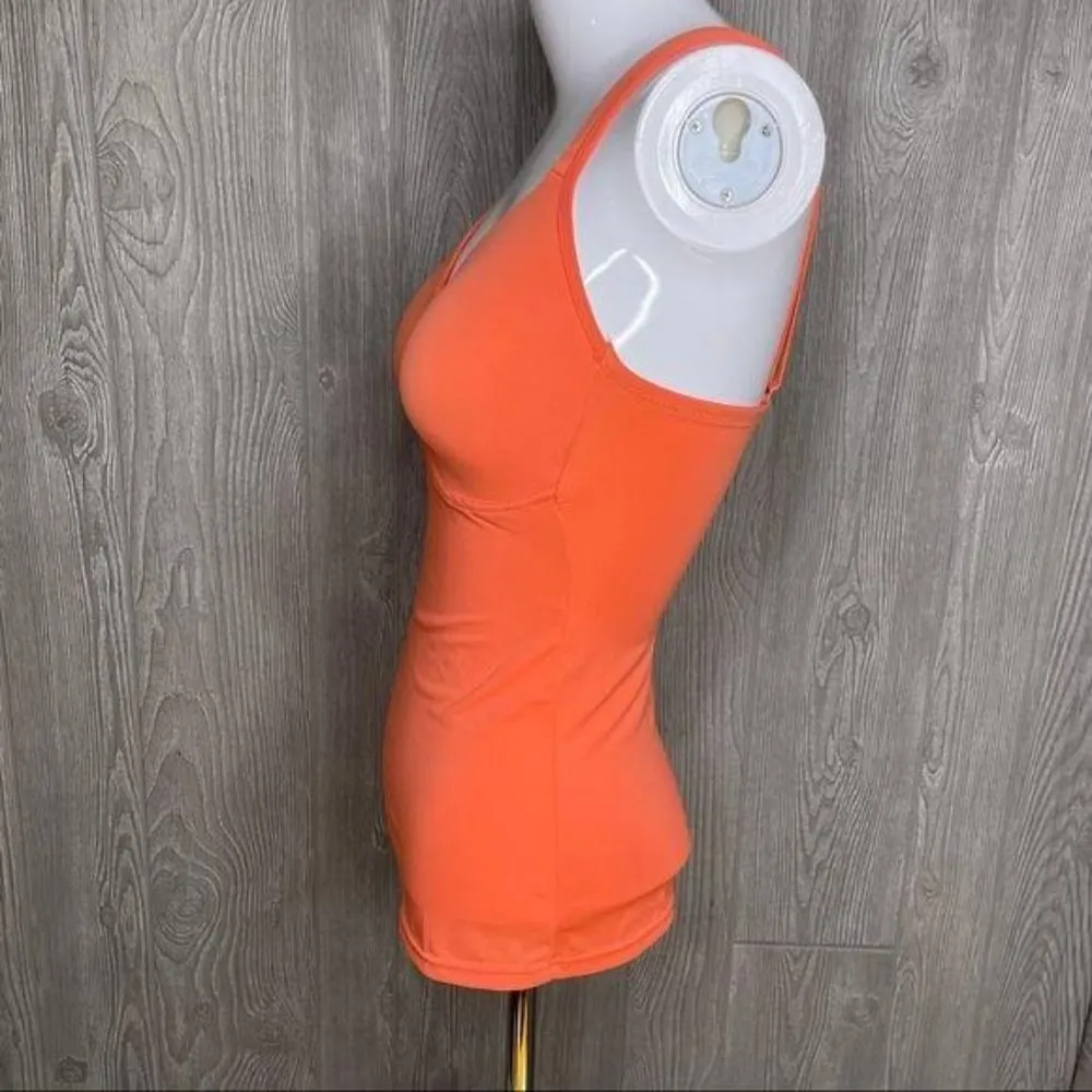 rhonda shear structured cup compression tank top under shirt sm Orange - Image 2